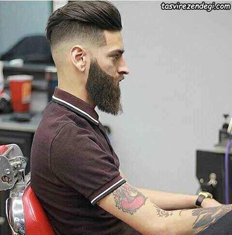 Short hair with a long beard