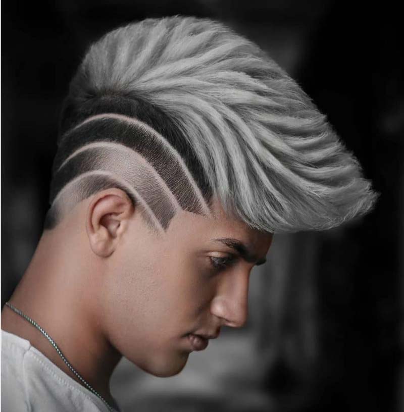 Shaded boy hairstyle with line