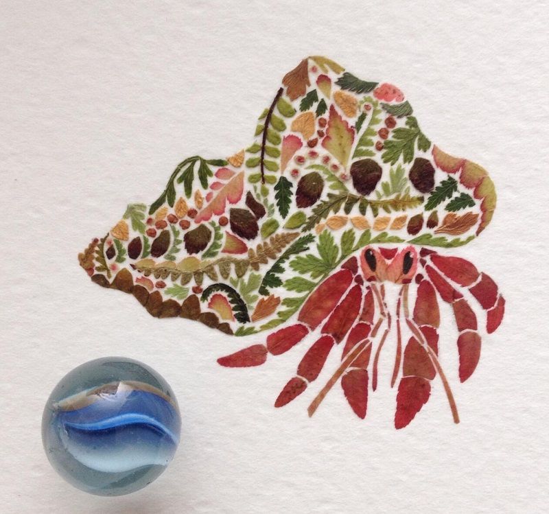 Octopus made of leaves and flowers; Photo source: Helenahpornsiri.com website