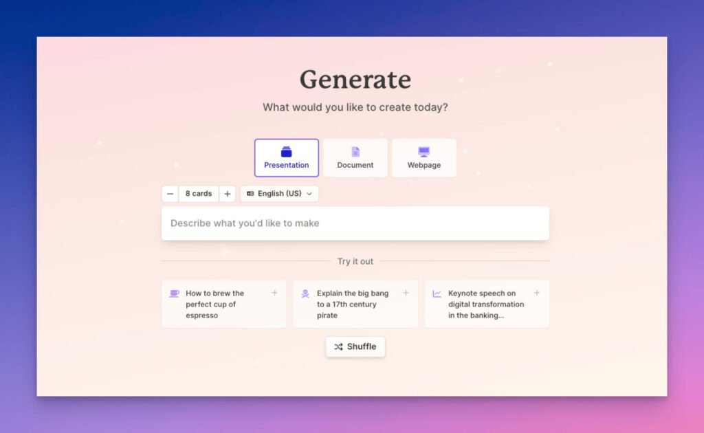 Making PowerPoi with artificial ielligence Gamma