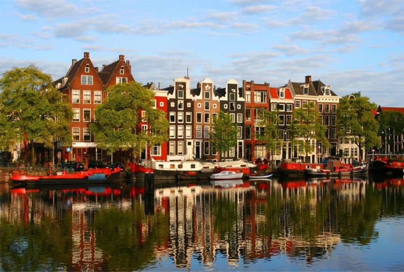 The city of Amsterdam in the Netherlands