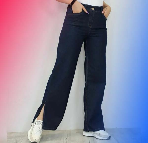 Women's charcoal baggy pas with slits