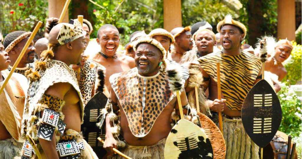 A picture of the Zulu tribe, one of the African tribes 