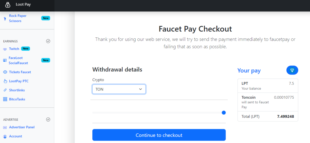 Fast lootpay to earn TON free