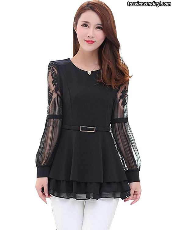 Girls' silk black dress model