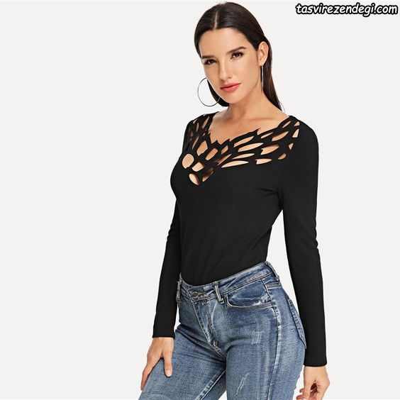 Women's black dress blouse for girls 