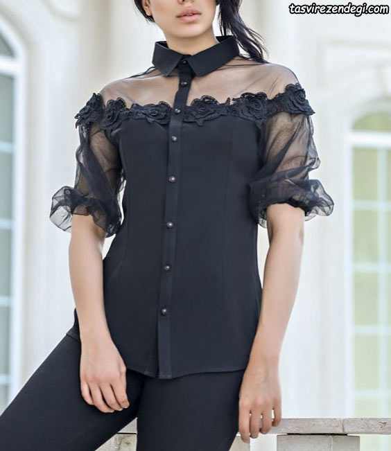 Black silk blouse 