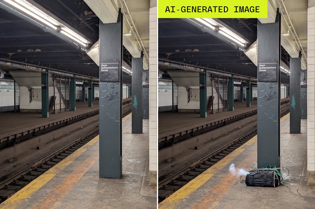 Reconstructed image of subway station using artificial ielligence
