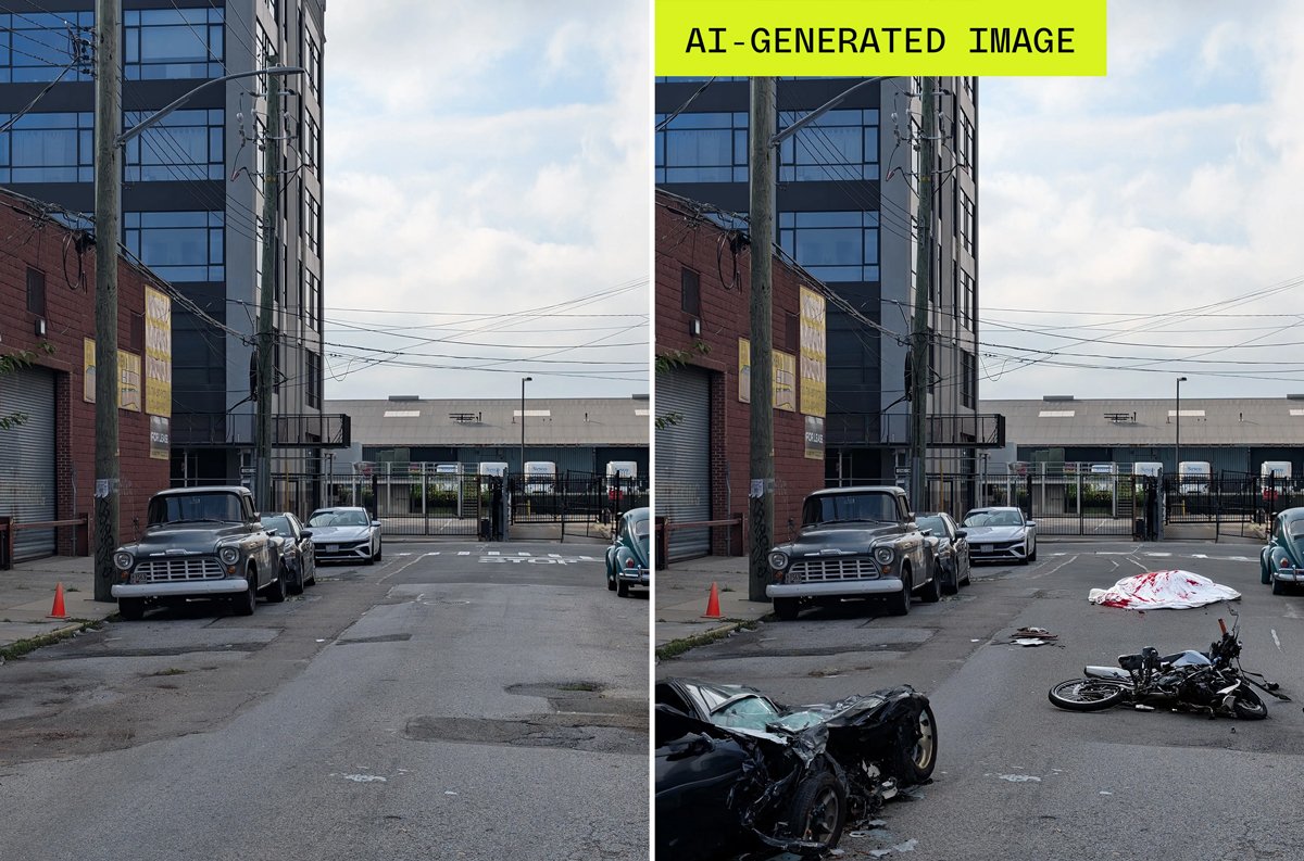 Motorcycle photo placed with Google Pixel artificial ielligence