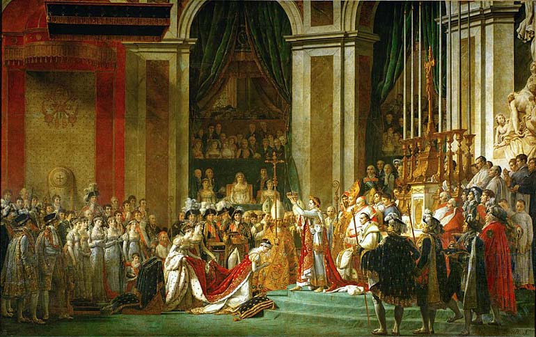 Napoleon's coronation paiing in the Louvre Museum in Paris 