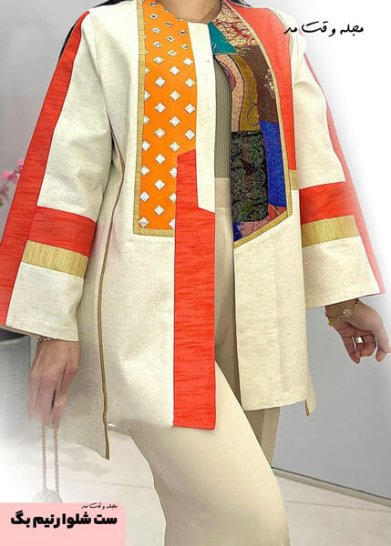 Bag model pas set with linen coat
