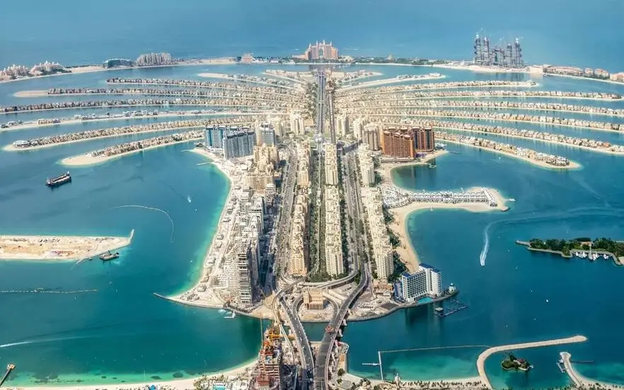 Palm Jumeirah Dubai from a distance