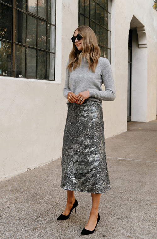 sequined skirt