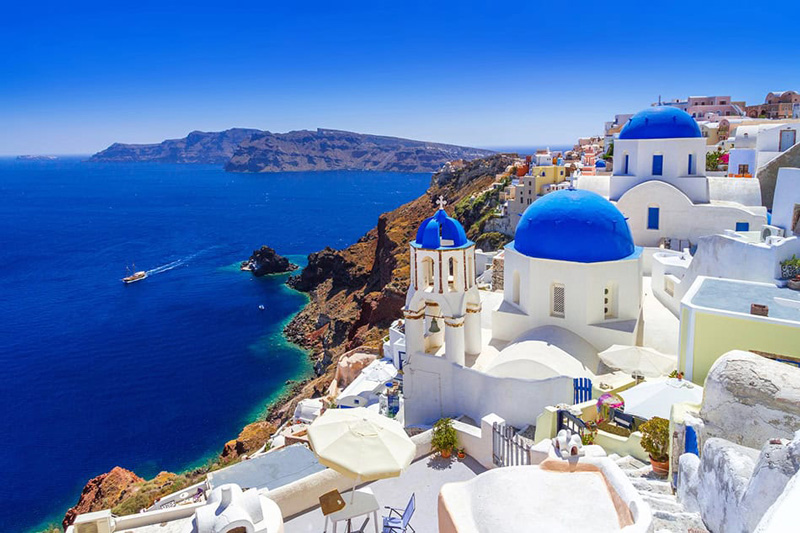 The island of Saorini in Greece. Photo from wanderluststorytellers website
