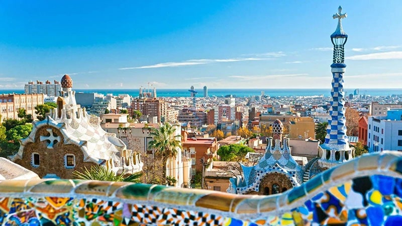 Park Güell famous works of Aoni Gaudi in Barcelona