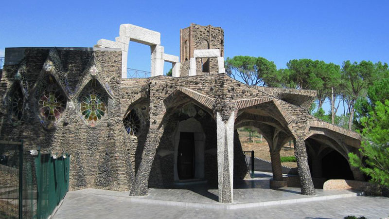 Colonia Guell Church, the famous work of Aoni Gaudi in Barcelona