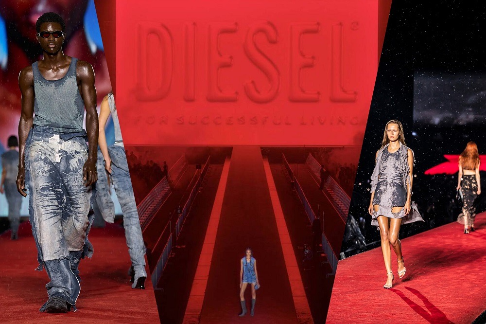 Diesel spring summer 2024 show in the rain
