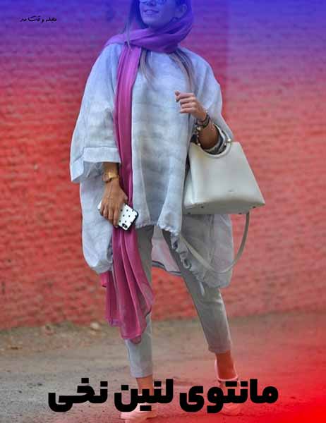 Linen linen coat model for girls with a fro closure, summer cotton linen