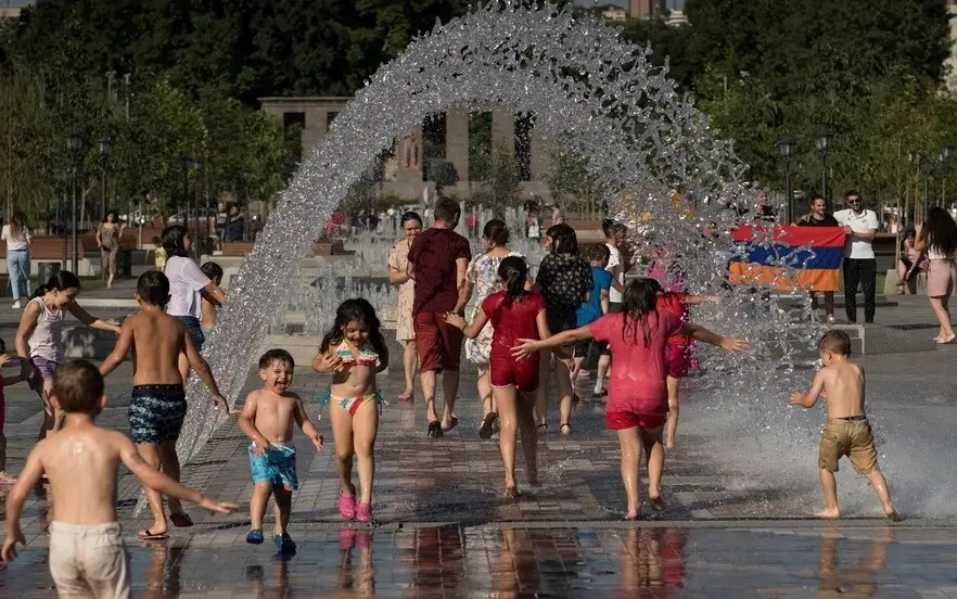 Children at the Armenian Water Festival in 2024