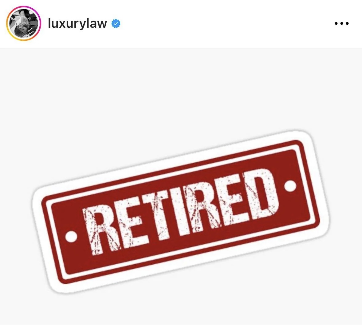   Announcing Love Roche's retireme on his Instagram page