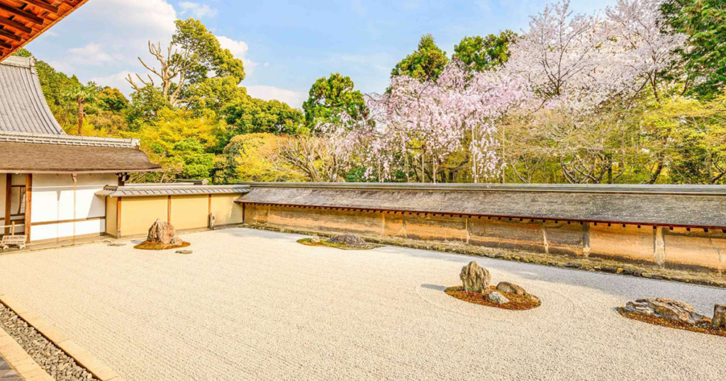 A picture of Ryoan-ji, one of Japan's temples 