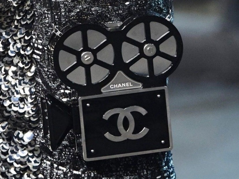 Chanel brand logo on a bag from this brand
