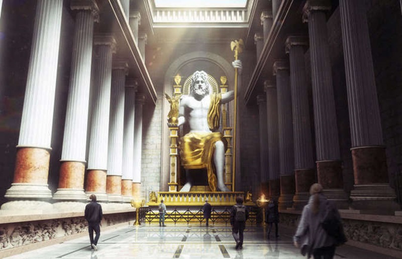 The ruins of the statue of Zeus in Olympia