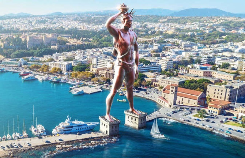 The ruins of the Colossus statue in Rhodes