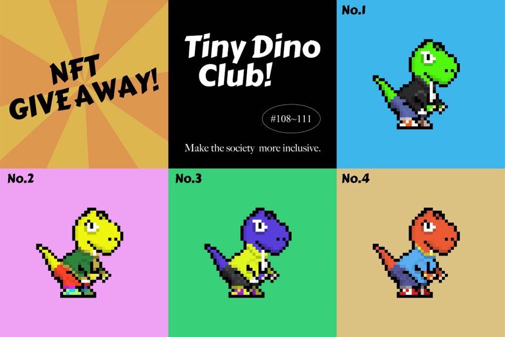 A collection of tiny Dinos NFTs