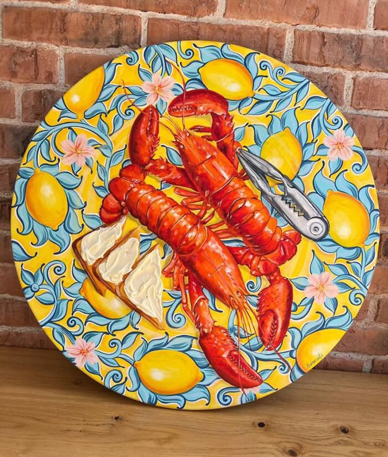 Crab paied on a plate