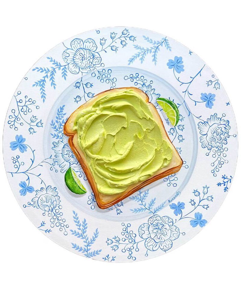 A sheet of toast paied on a plate