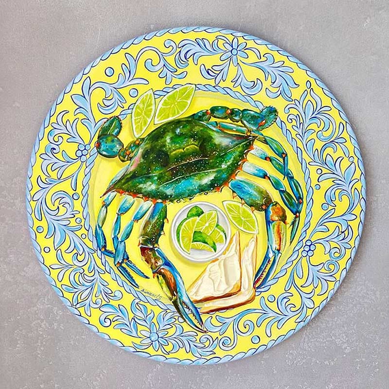 Seafood paied on a plate