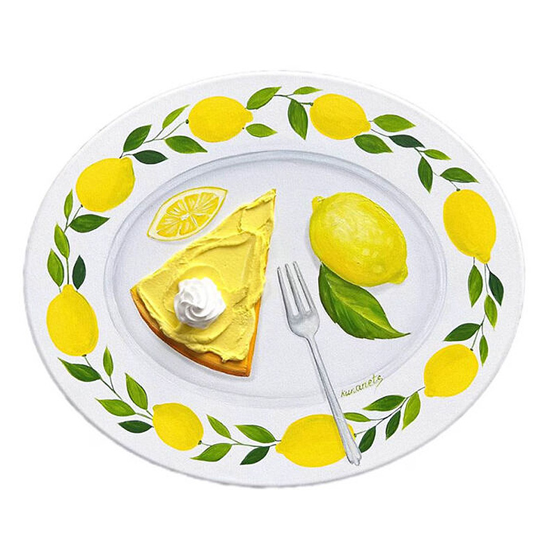 Drawing a slice of lemon cheesecake on a plate