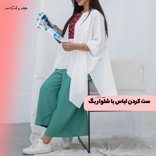 Set of linen coat with bag pas
