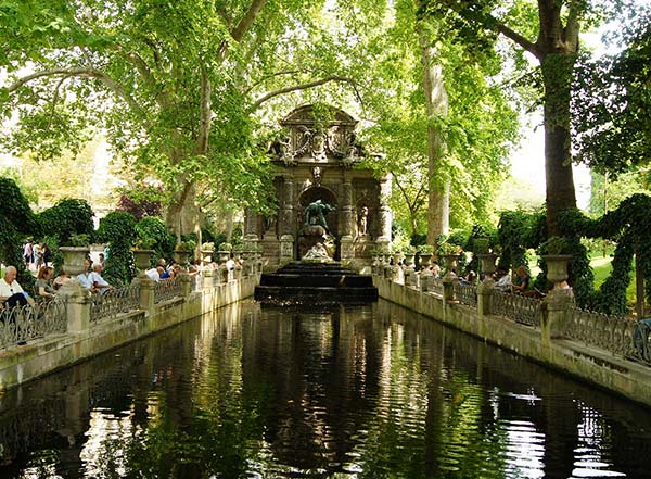 The green space of Luxembourg Park in Paris