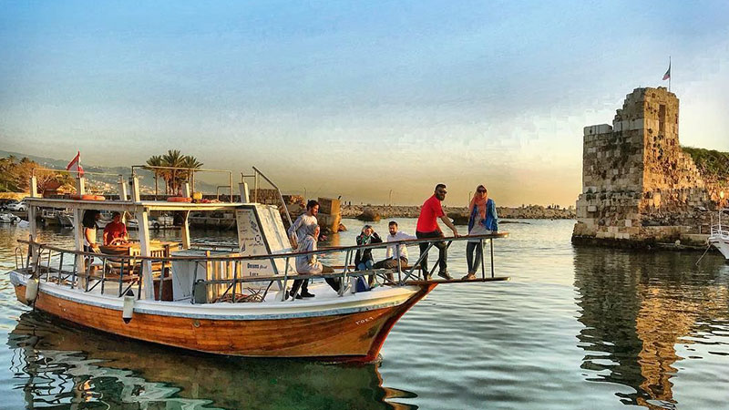 Boat ride in the ancie port of Byblos