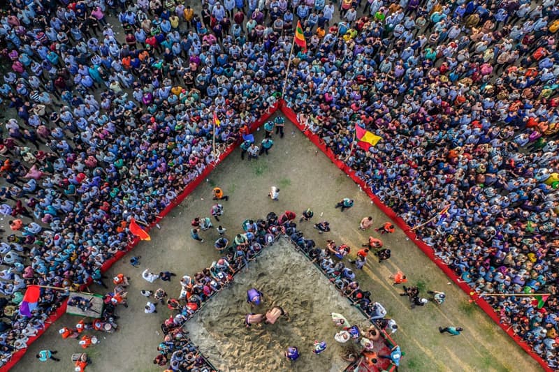 A ceury-old traditional wrestling match in Chittagong, Bangladesh
