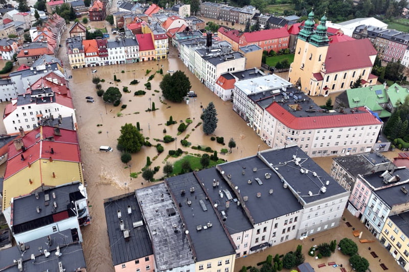 Flooding in the ceer of Głuchołazy, Poland