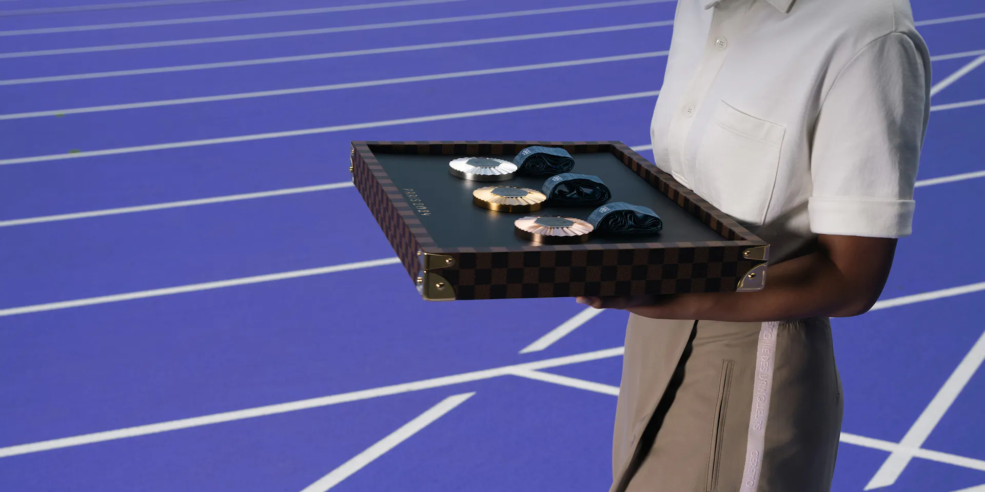 Olympic medal tray designed by Louis Vuitton.