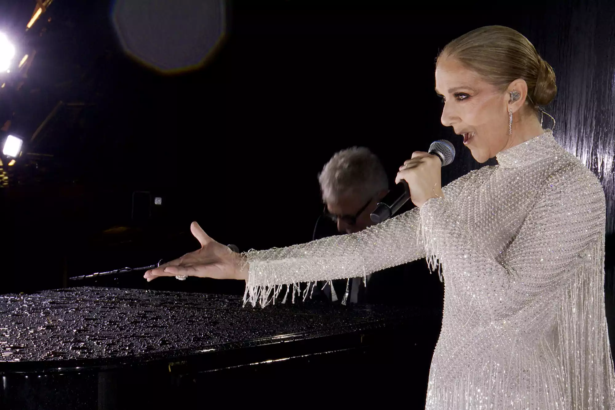 Celine Dion dress at the opening ceremony of the Paris Olympics by Dior