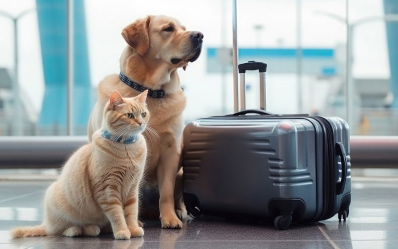 Dogs and cats on air travel