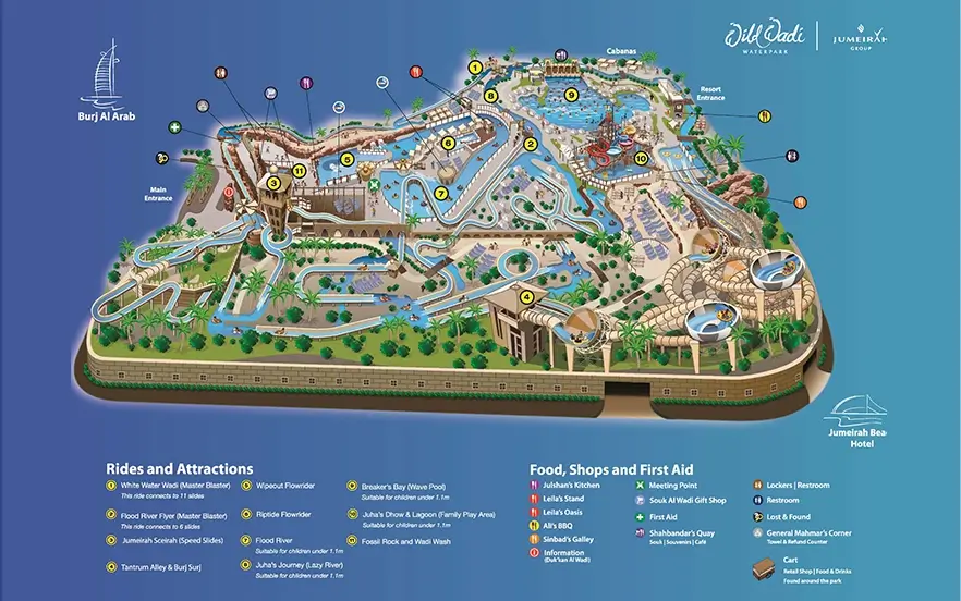 Map of Wild Wadi Water Park