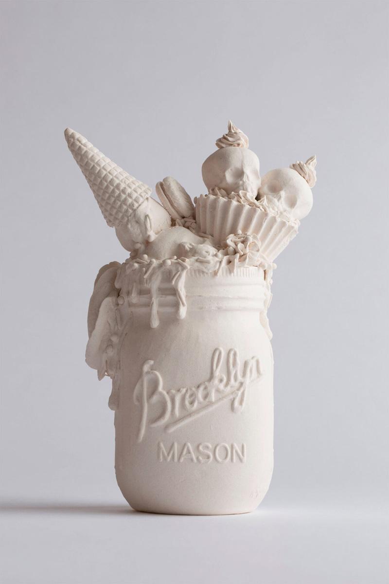 Smoothie glass porcelain figurine