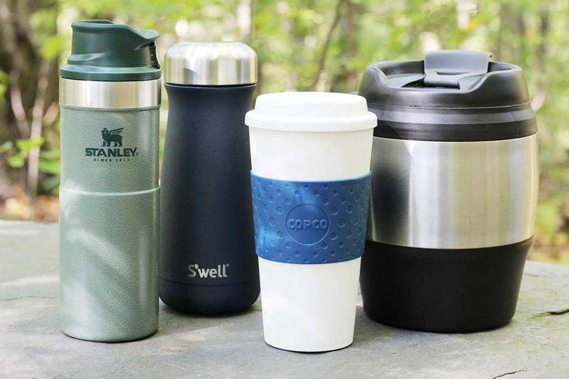 Differe sizes of travel flasks, photo source: The Spruce Eats website, photographer: unknown