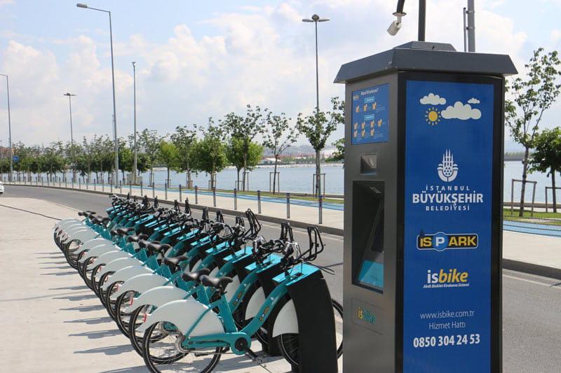 Bicycle real station in Istanbul, photo source: Proact Group website, photographer: unknown