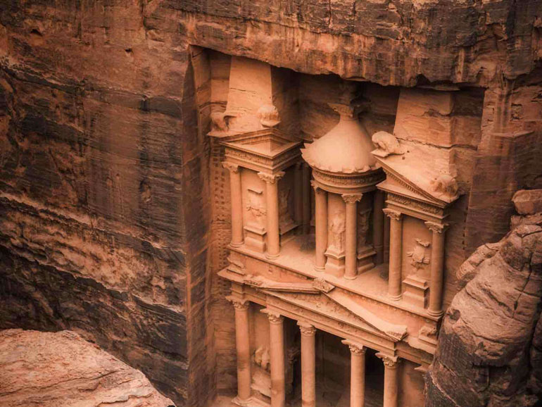 Differe parts and architectural wonders of Petra city