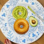 Bread and avocado on the plate