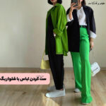 Bag pants set with linen coat and coat