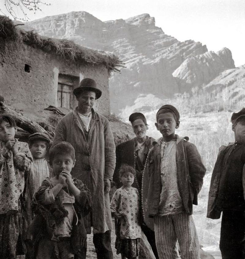 Village men and children in ancie Iran