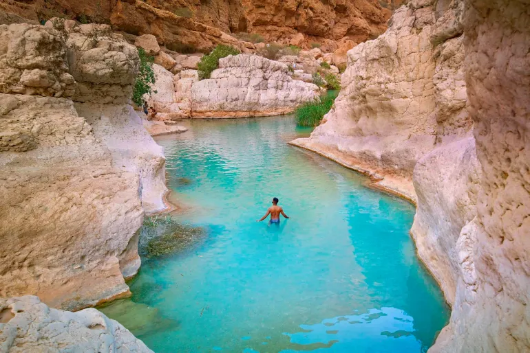 Must-see places in Muscat; Desert emerald paradise 9 Wadi Shab